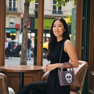 Beaded Skull Design Handbag - NWOT